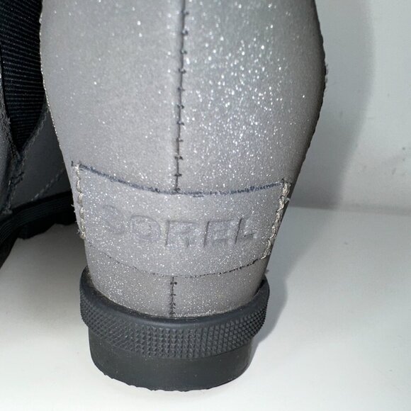 Sorel Joan Of Arctic Wedge II Chelsea Booties Size Youth 4 Quarry Gray - Picture 8 of 13